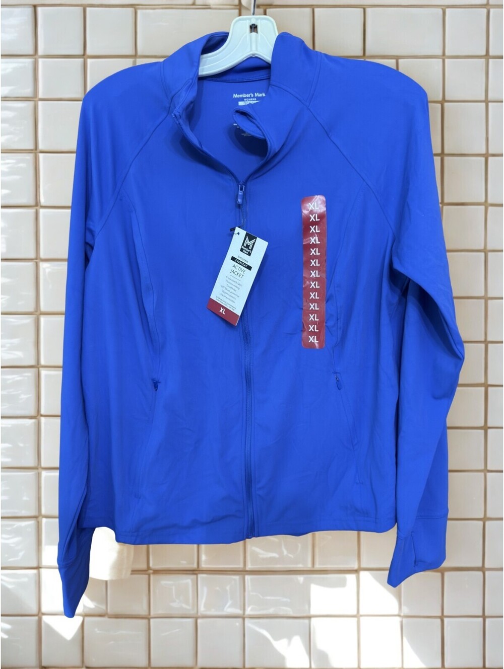 NWT Member's Mark Women's 4-Way Stretch Everyday Active Jacket Blue Size XL